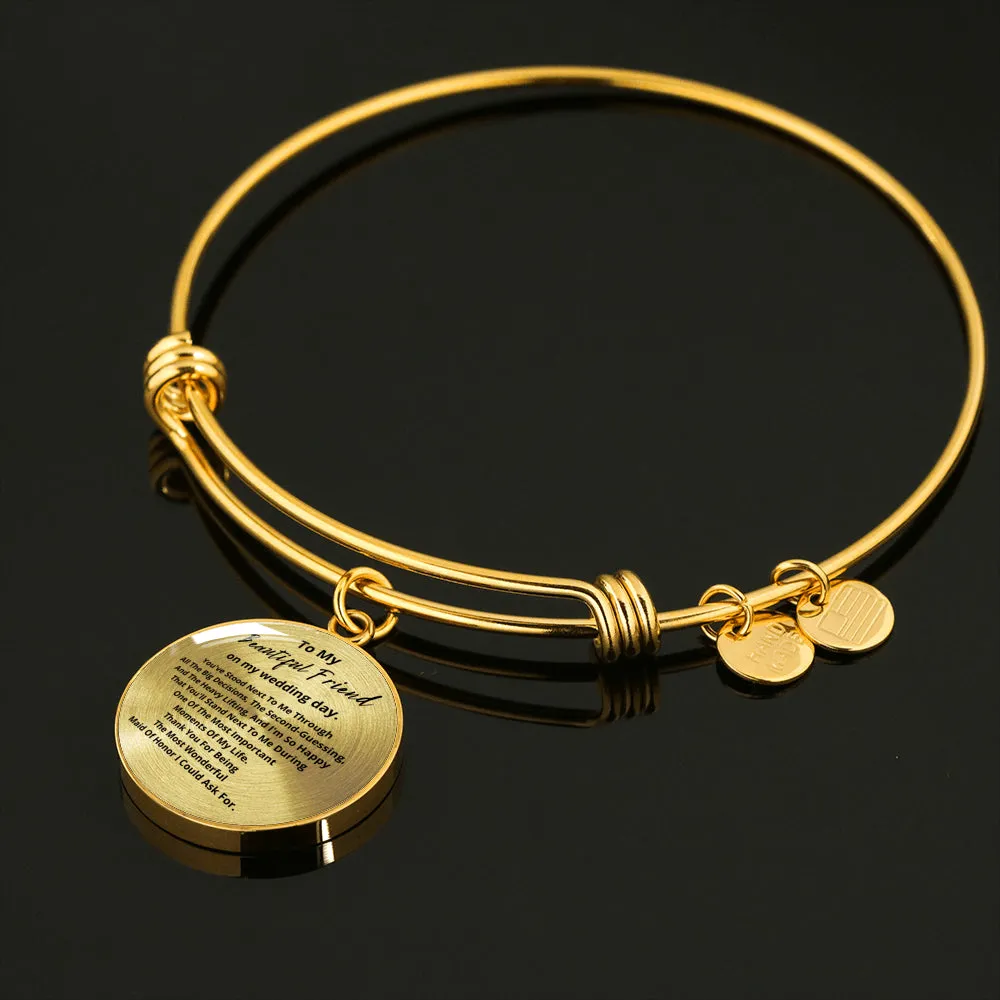 To my bridesmaid bracelet thank you