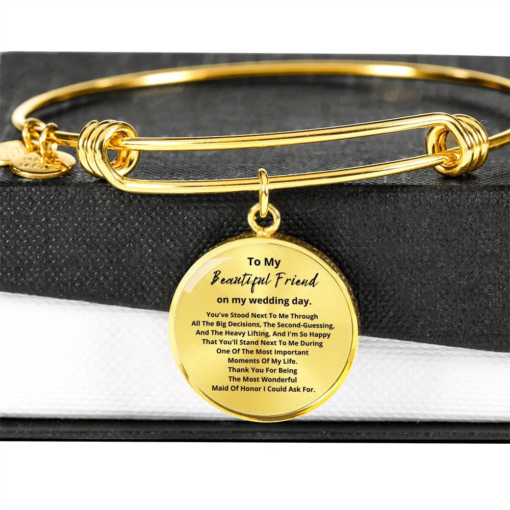 To my bridesmaid bracelet thank you