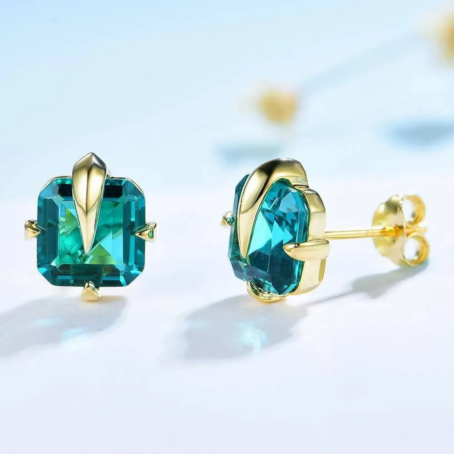 Tourmaline Emerald Gemstone Earrings