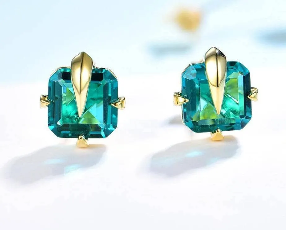 Tourmaline Emerald Gemstone Earrings