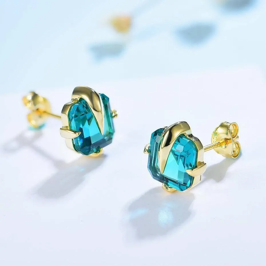 Tourmaline Emerald Gemstone Earrings