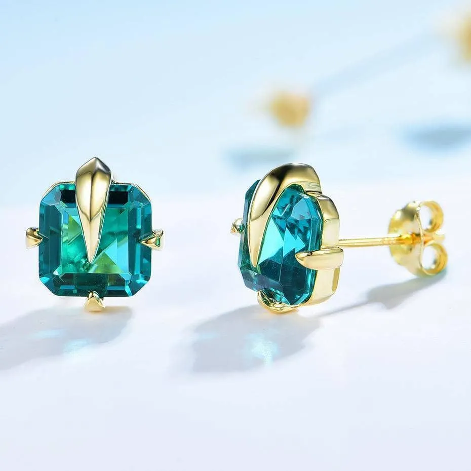 Tourmaline Emerald Gemstone Earrings