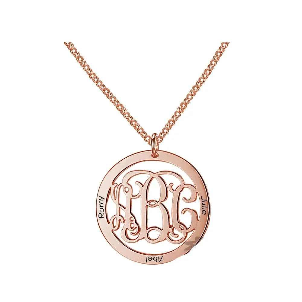 Trendy Personalized 925 Sterling Silver Monogram Necklace Unique Names DIY Best Friend Gift With Box