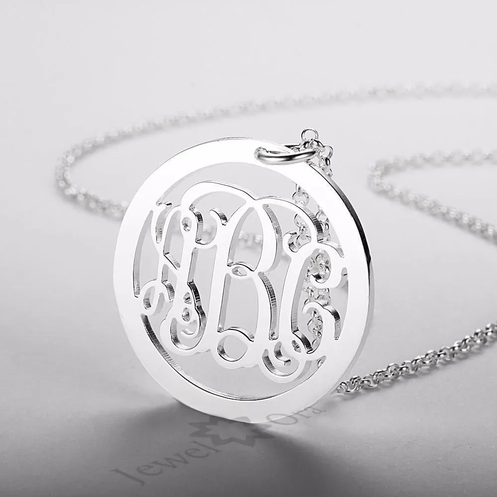 Trendy Personalized 925 Sterling Silver Monogram Necklace Unique Names DIY Best Friend Gift With Box