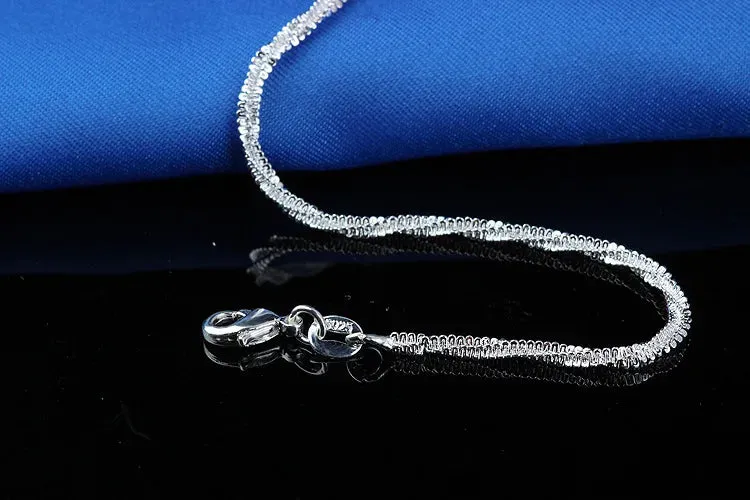 Trendy S925 Stamp Anklet Bracelet On The LegWomen Fashion Foot Girl Beach Ankle Bracelet