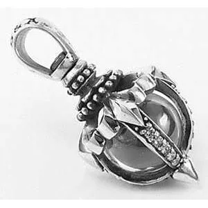 Tribal Blossom Floral Sterling Silver Gothic Pendant