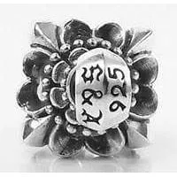 Tribal Blossom Floral Sterling Silver Gothic Pendant