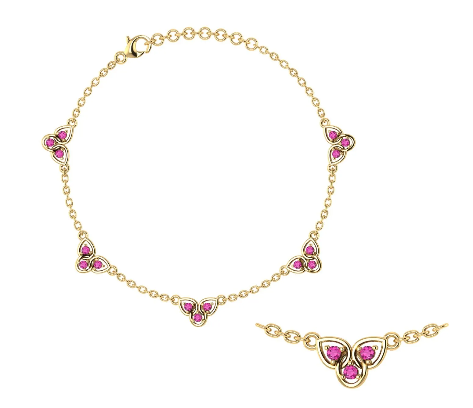 Trio Sterling Silver Anklet