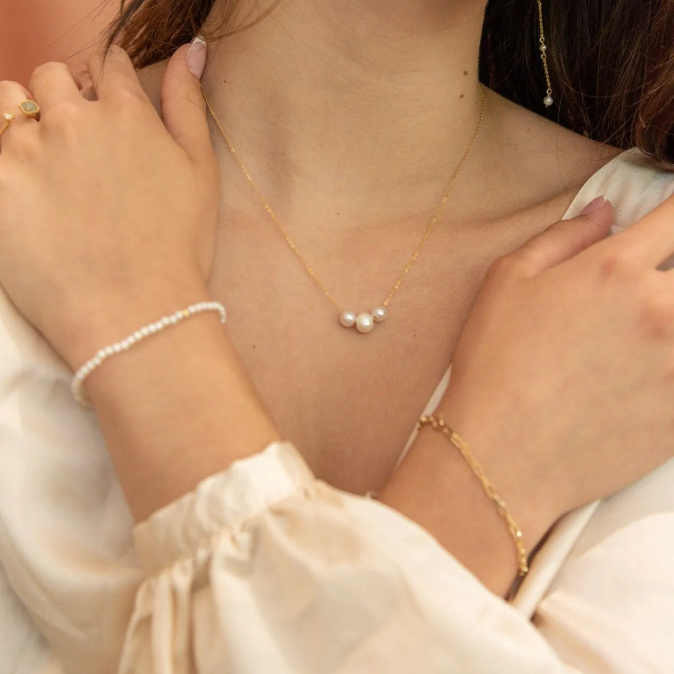 Triple Pearl Necklace