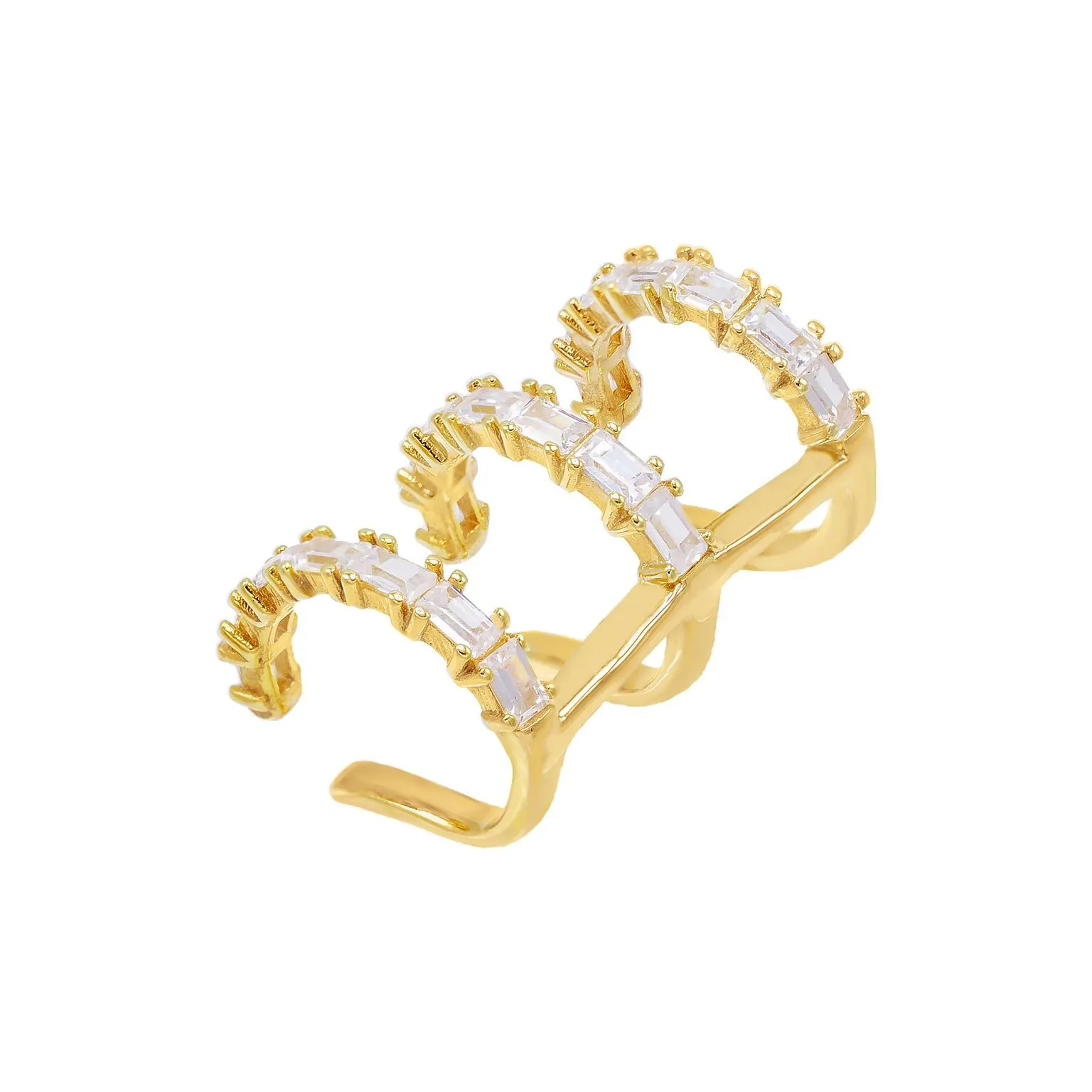 Triple Row Baguette Ear Cuff