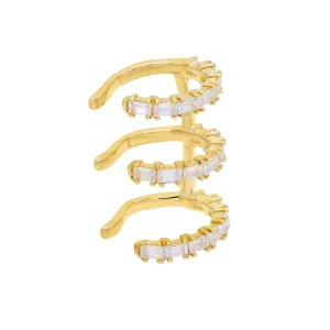 Triple Row Baguette Ear Cuff