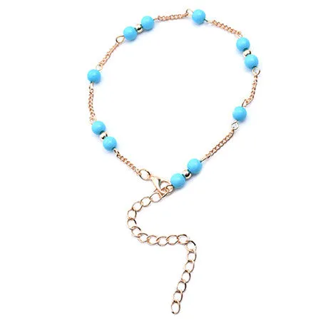 Turquoise Beaded Anklet