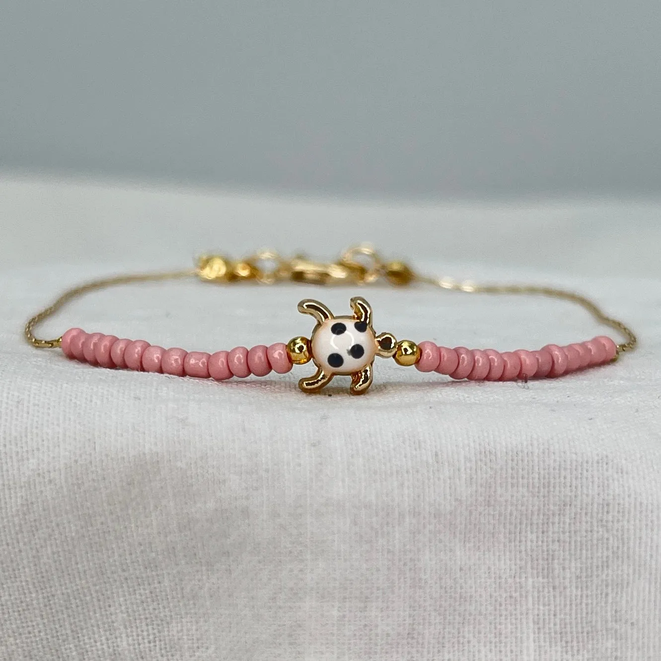 Turtle Bead Anklet: Thin Chain, Beach Style Foot Jewelry