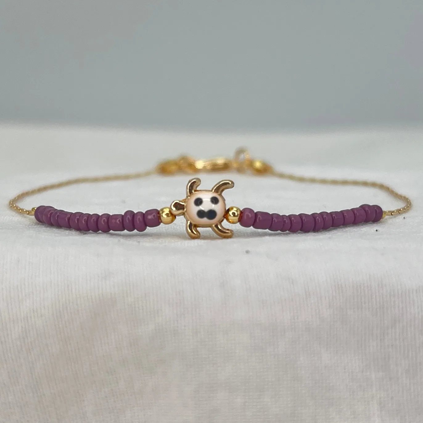 Turtle Bead Anklet: Thin Chain, Beach Style Foot Jewelry