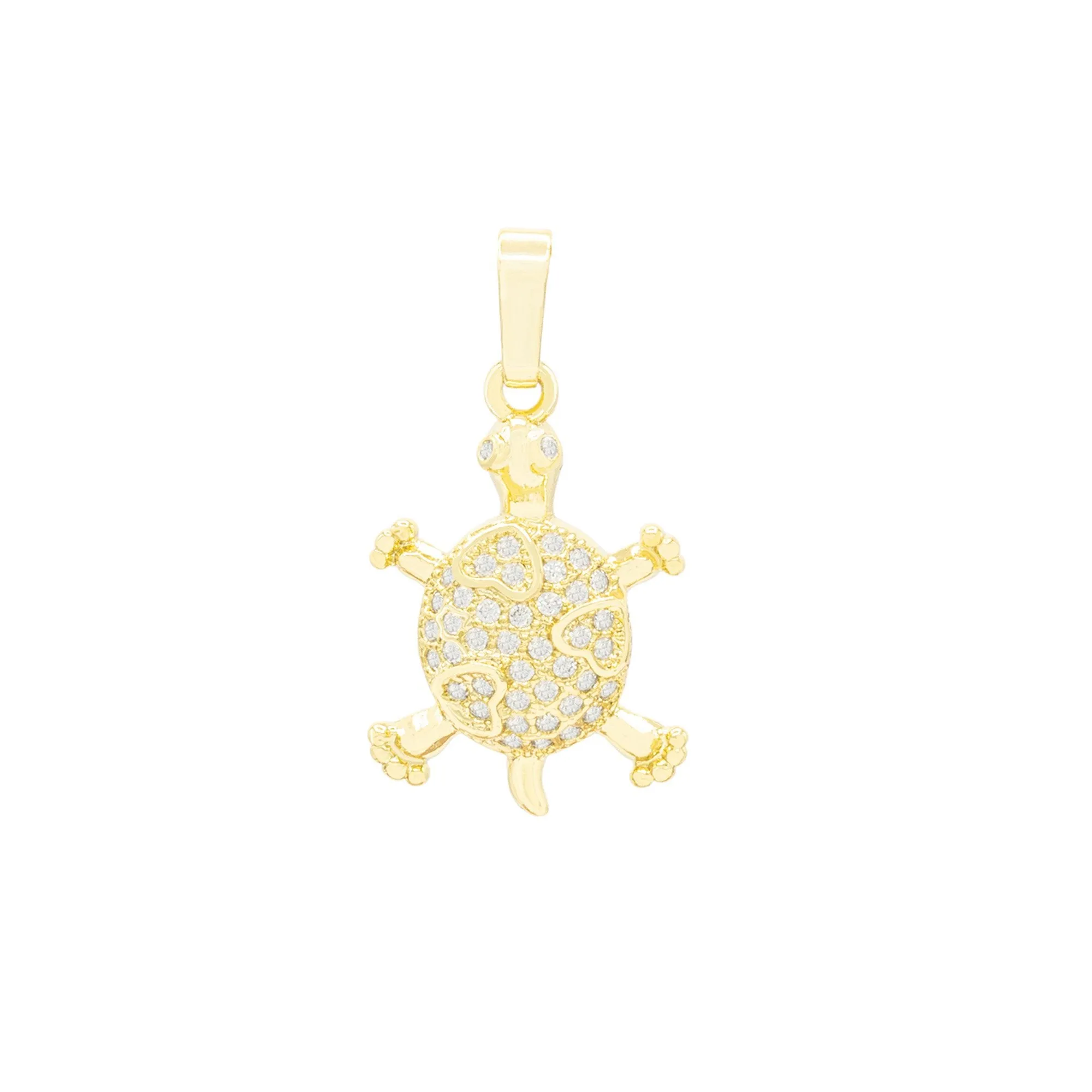 Turtle Pendant 14K Anklet Gold Filled Cubic Zirconia Charm Rope Chain Set 10" WomenJewelry