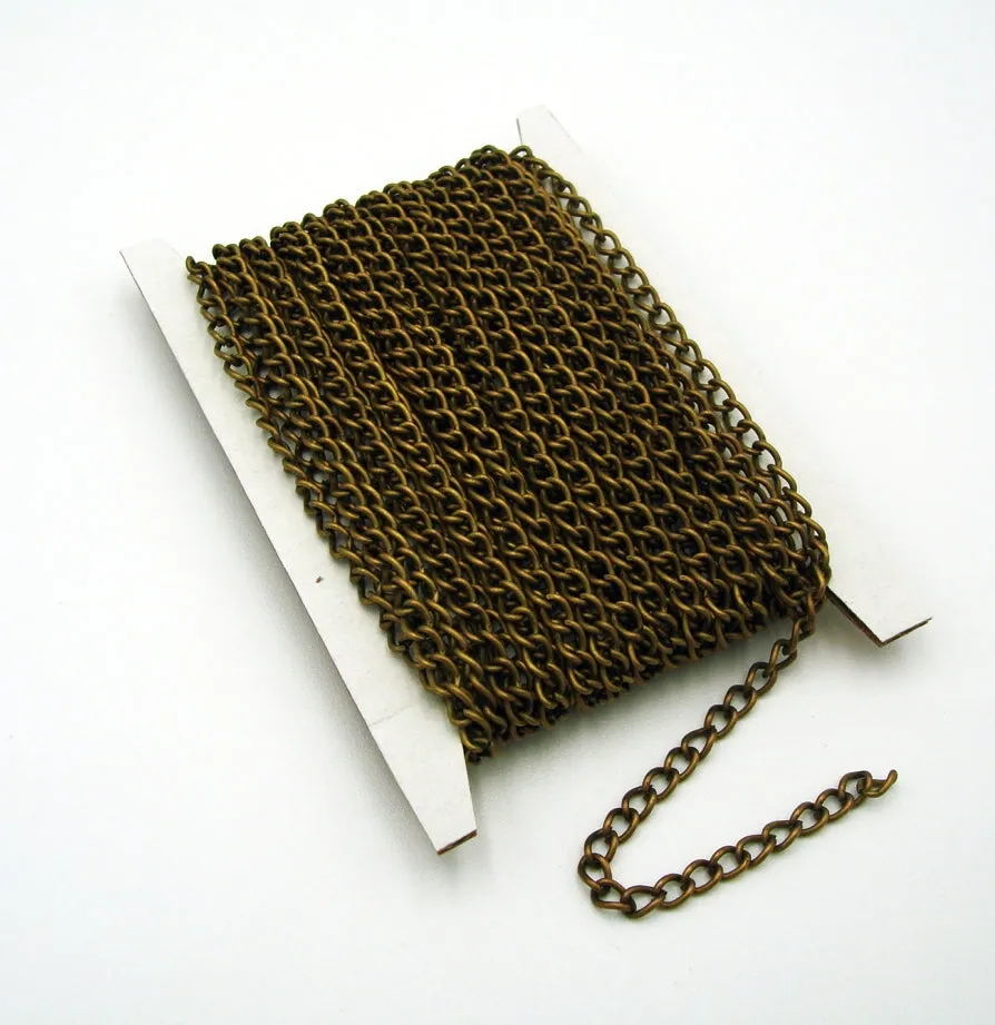 Twist Curb Unfinished Chain-3.9x2.8x0.7mm Jewelry Making Supply