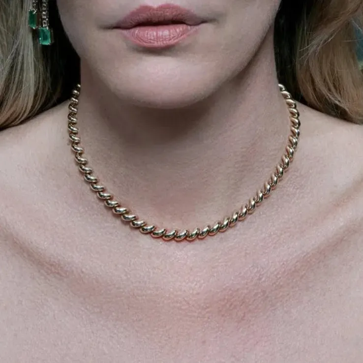 Twisted Gold Rope Necklace