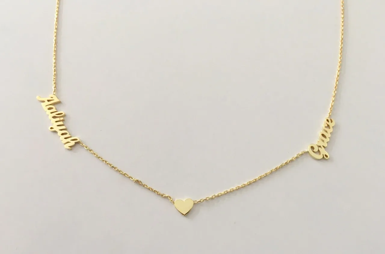 Two Name Heart Necklace