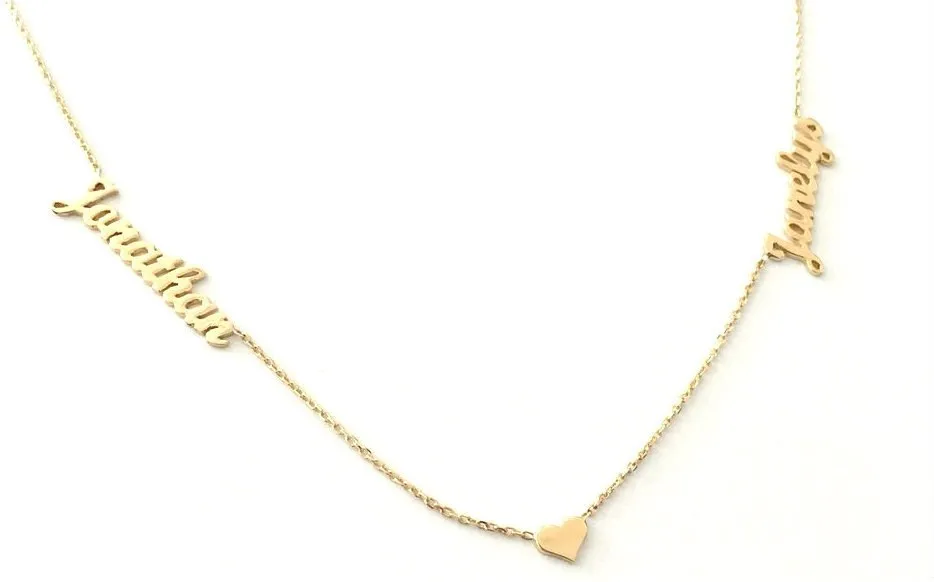 Two Name Heart Necklace