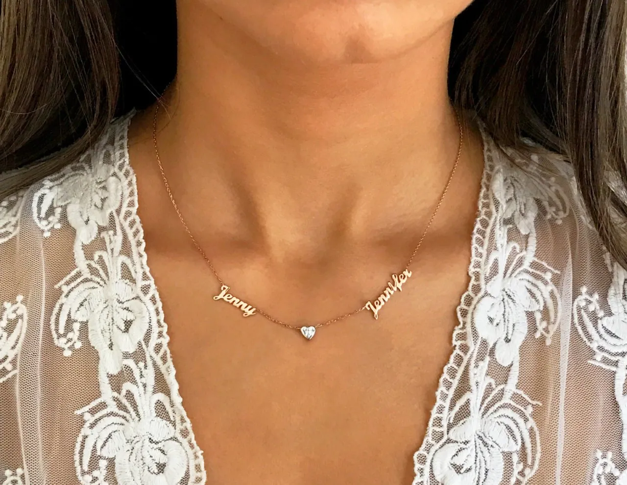 Two Name Heart Necklace
