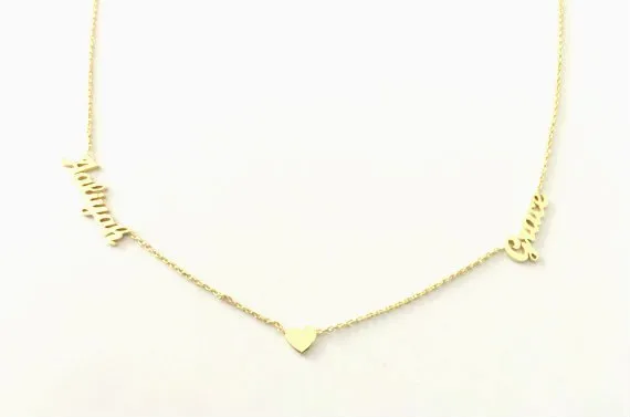 Two Name Heart Necklace