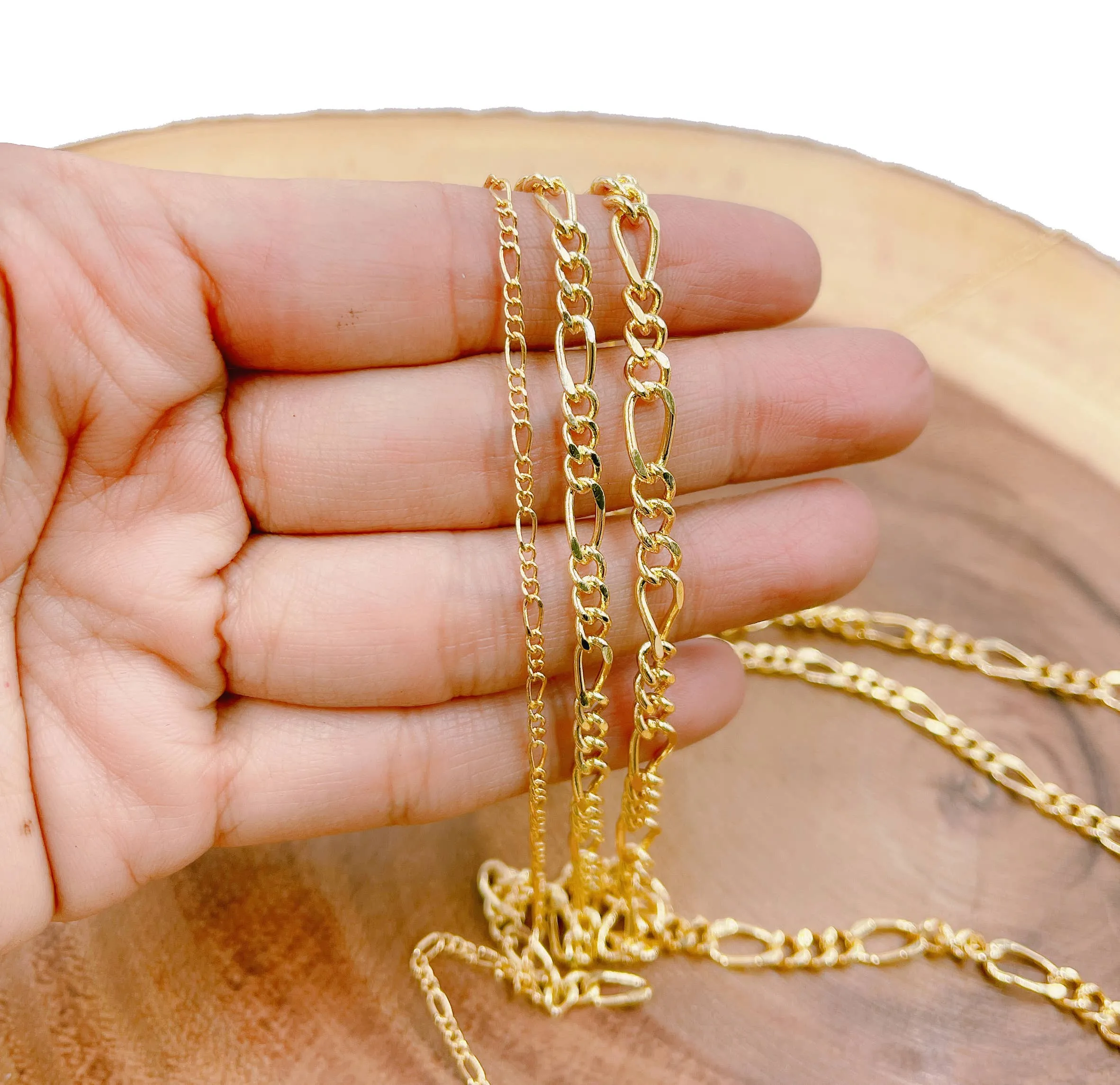 Unfinished Figaro Chain Necklace by Foot