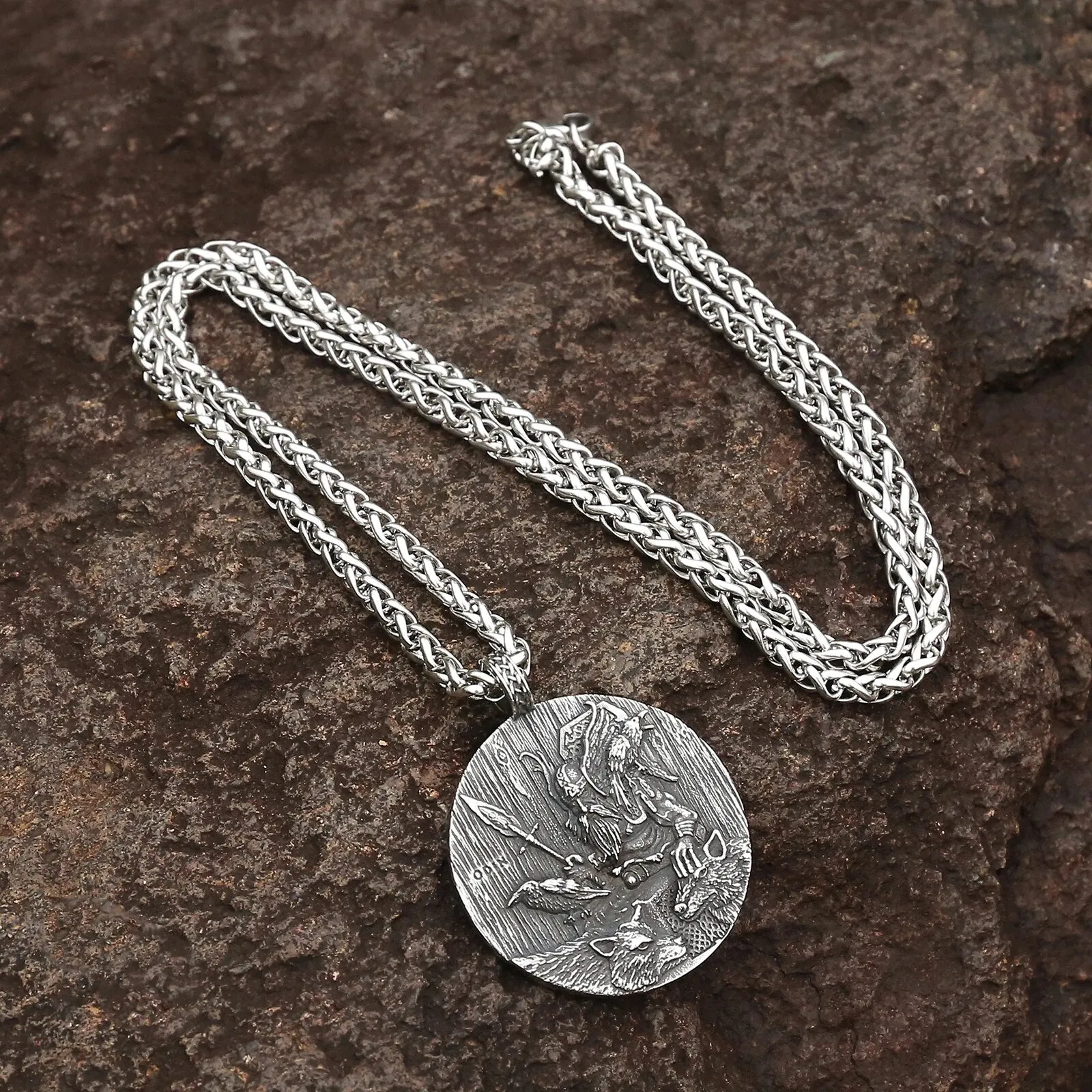 Unique Design Viking Jewelry Stainless Steel Odin Pendant Necklace
