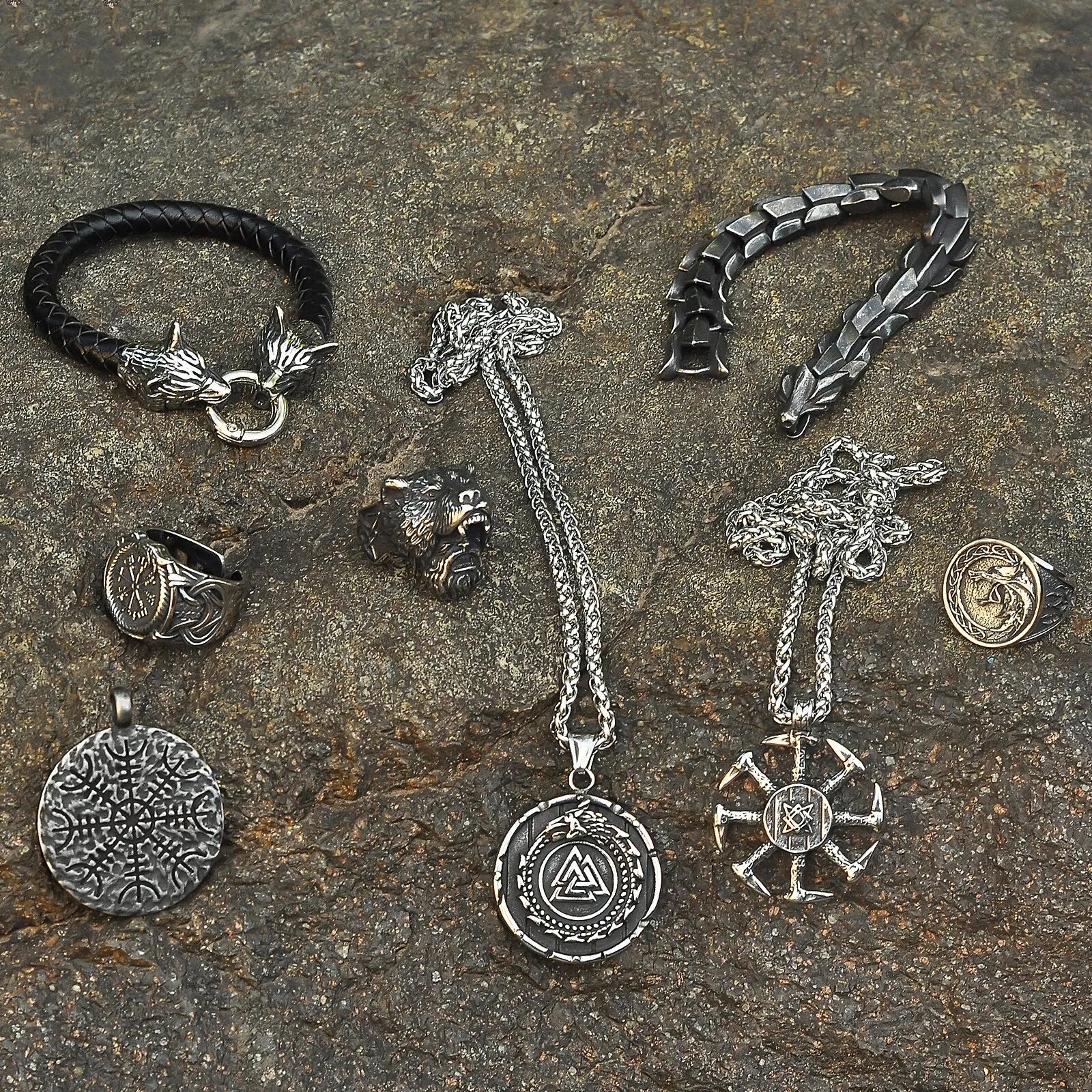 Unique Design Viking Jewelry Stainless Steel Odin Pendant Necklace