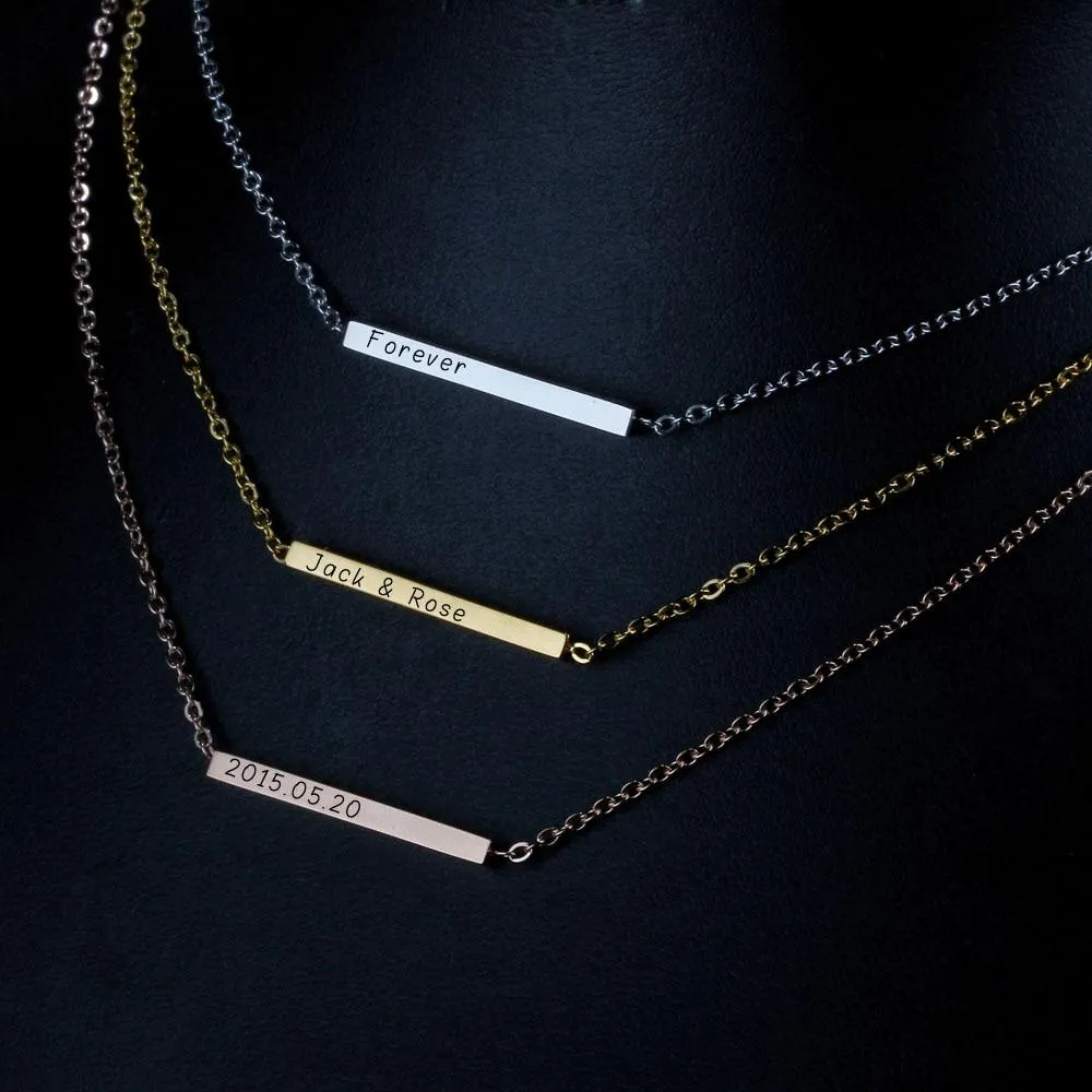 Unique Personalized Stainless Steel Necklace with Customized Name Pendant, Trendy Jewelry Birthday Gift for Women