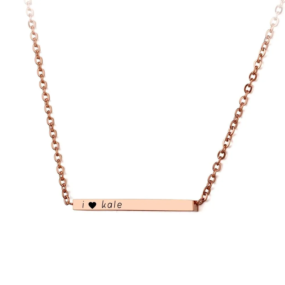 Unique Personalized Stainless Steel Necklace with Customized Name Pendant, Trendy Jewelry Birthday Gift for Women