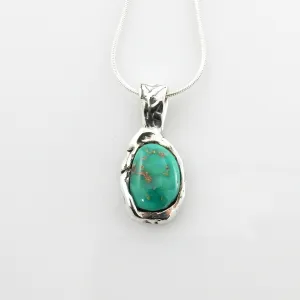 Unique Sterling Silver Royston Turquoise Pendant