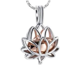 Urn Of Memories X Mystical Passion New Collection! Gift Necklace Lotus Flower Holds Mini Urn for Ashes Stainless Steel Cremation Jewelry Pendant Necklace For Ashes
