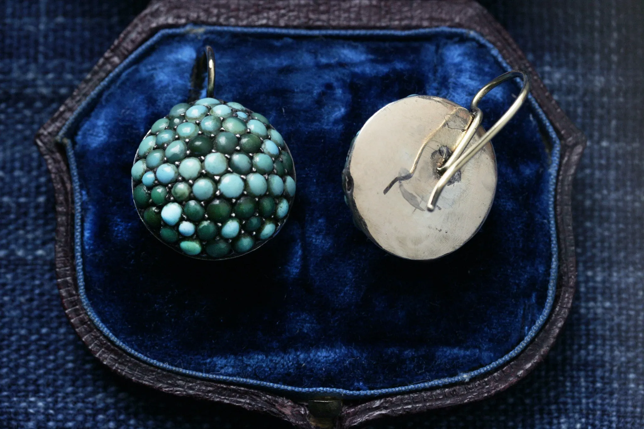 Victorian Pavé Turquoise Dome Earrings