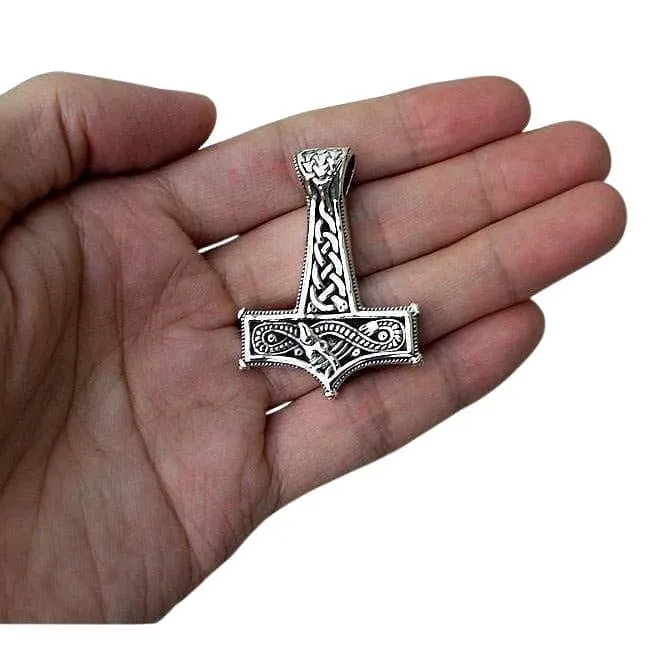 Viking Knot Thor's Hammer 925 Sterling Silver Pendant