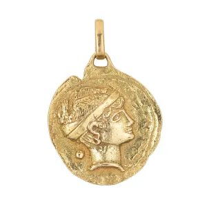 Vintage 70s Tiffany & Co Pendant Bust of Caesar 18k Yellow Gold Medallion