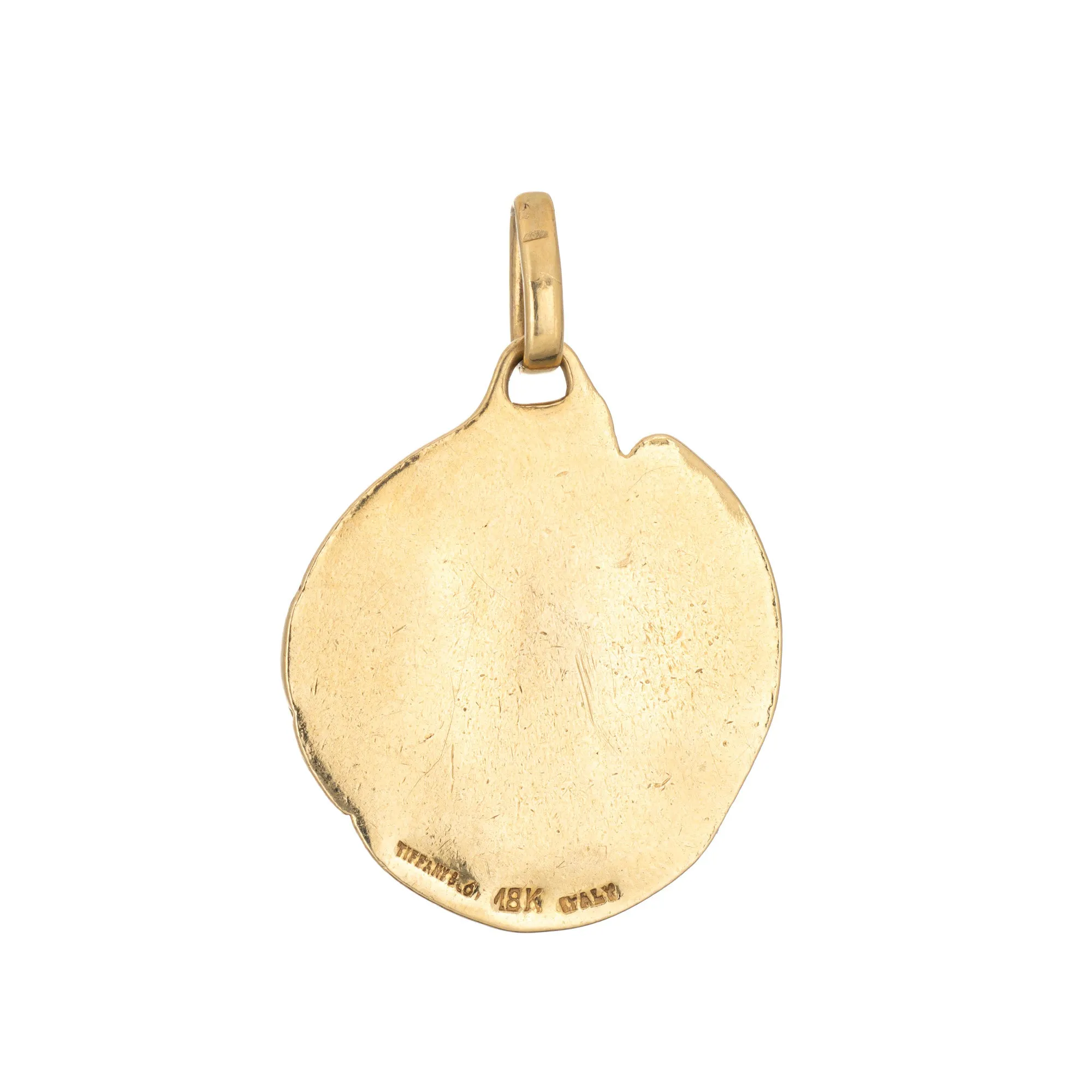Vintage 70s Tiffany & Co Pendant Bust of Caesar 18k Yellow Gold Medallion