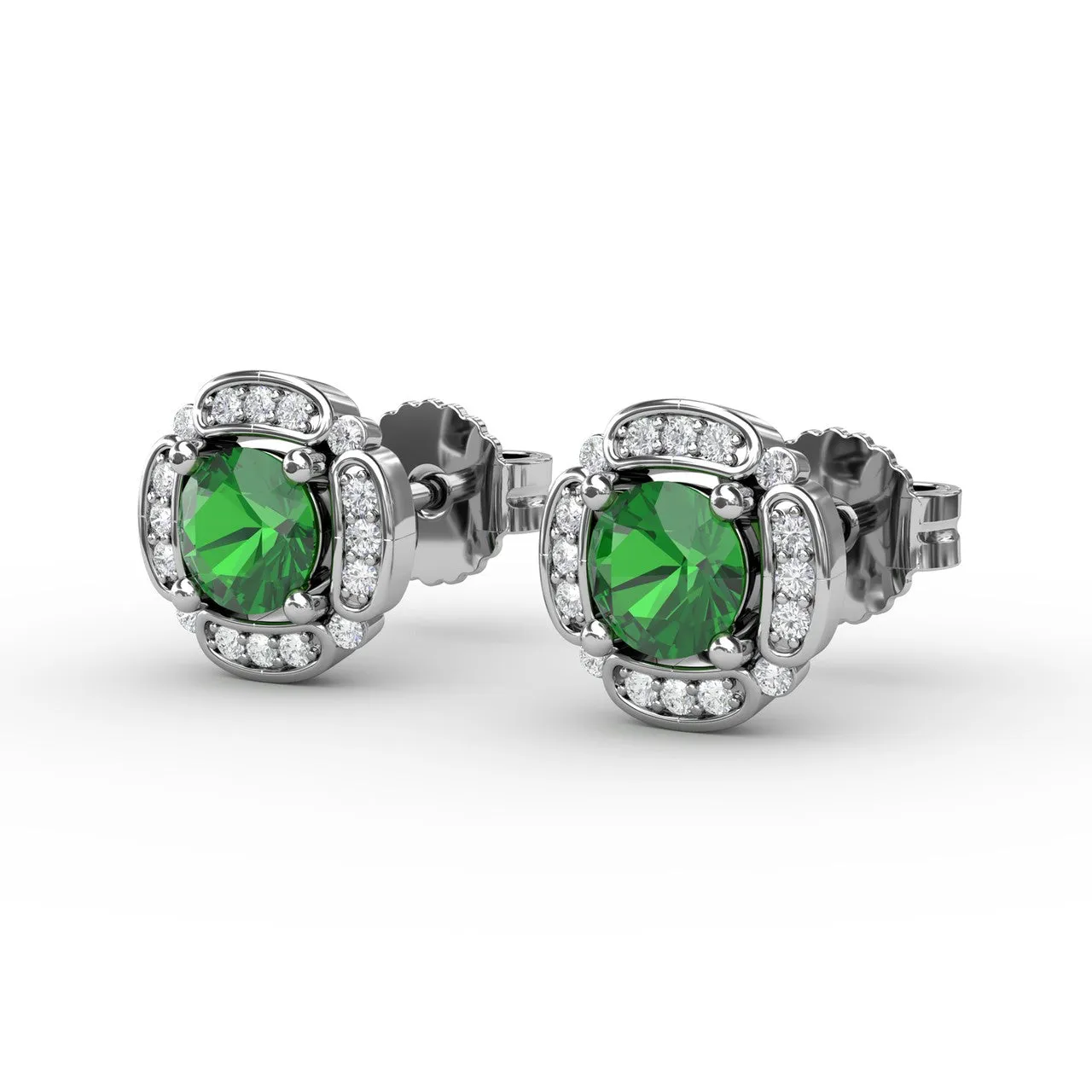 Vintage Channel Setting Stud Earrings