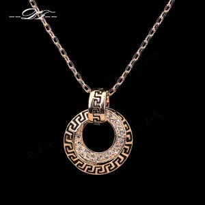 Vintage Cubic Zirconia Party Necklaces & Pendants Rose Gold/Silver Color Fashion CZ Stone Jewelry Necklace For Women DFN203