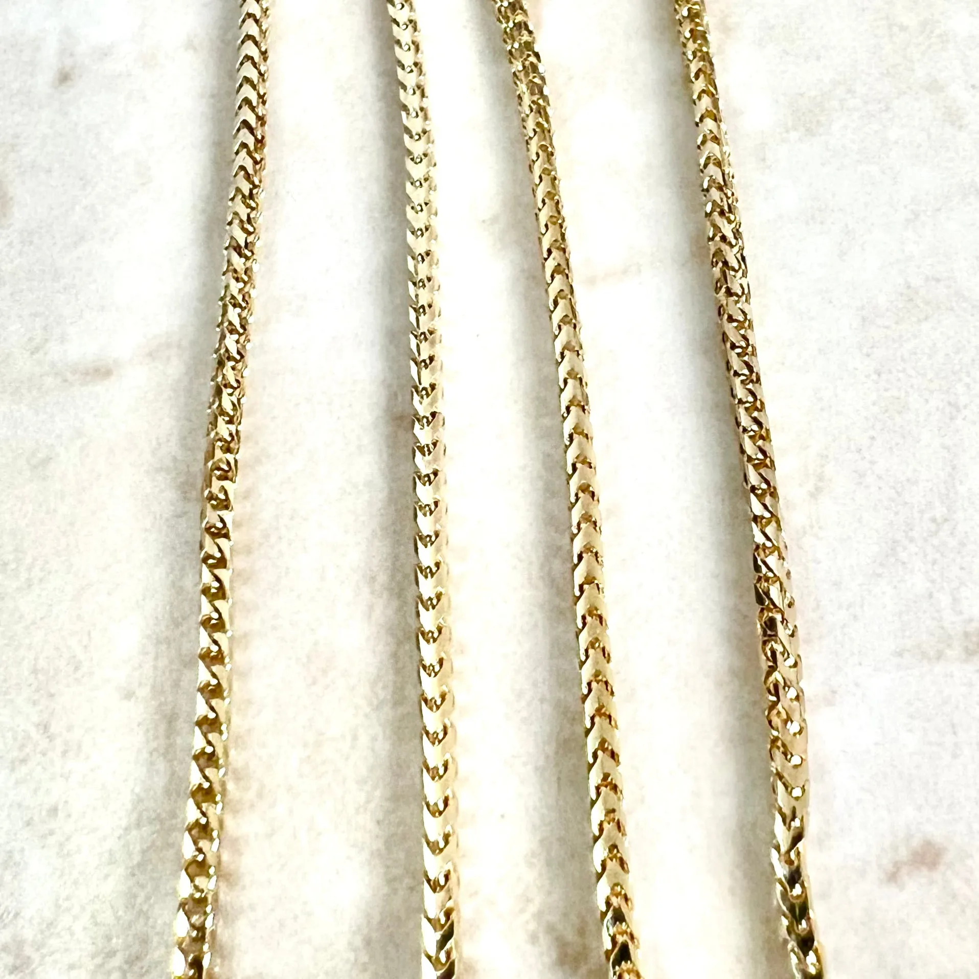 Vintage Italian 14 Karat Yellow Gold Box Chain Necklace