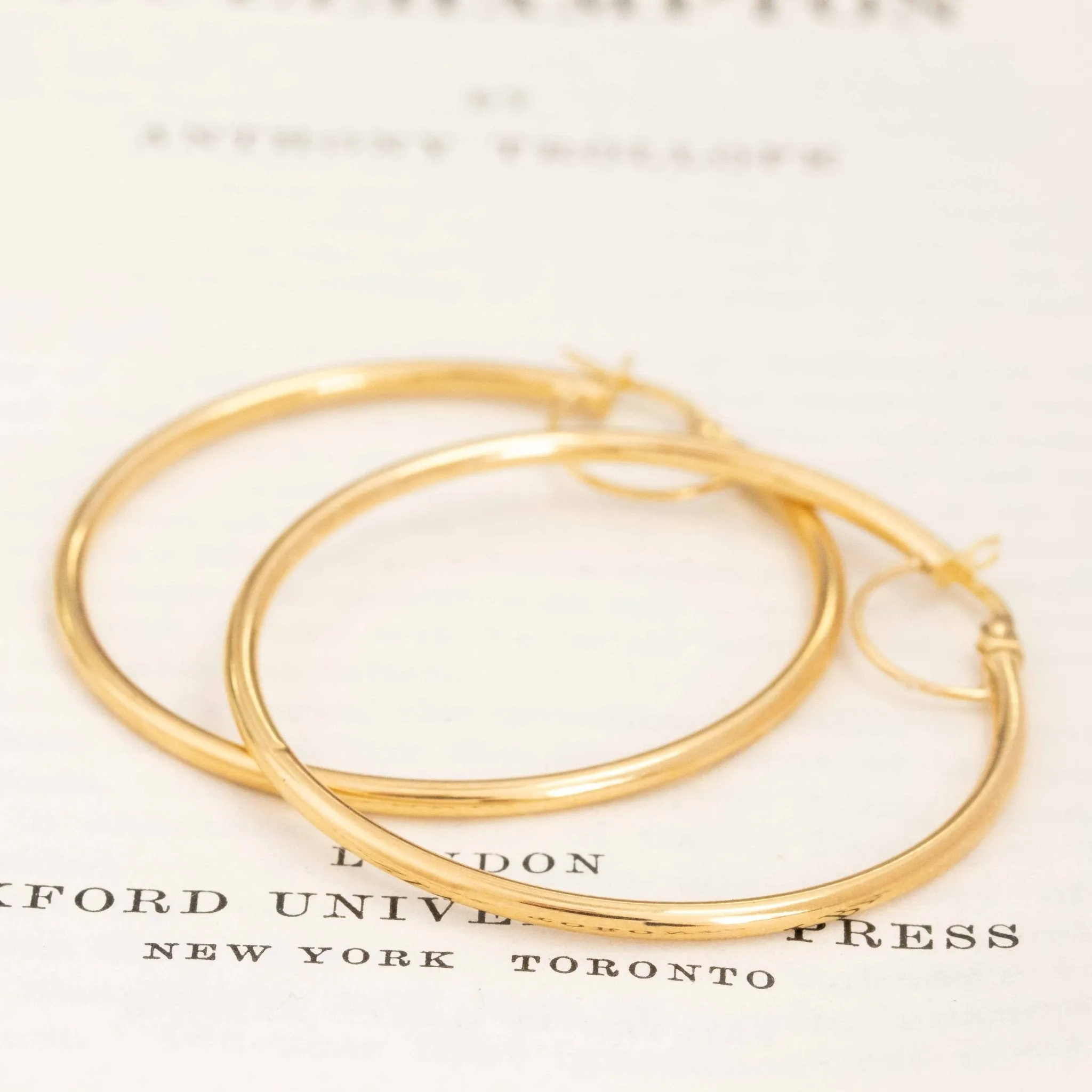 Vintage Large Hoop Earrings, Italian