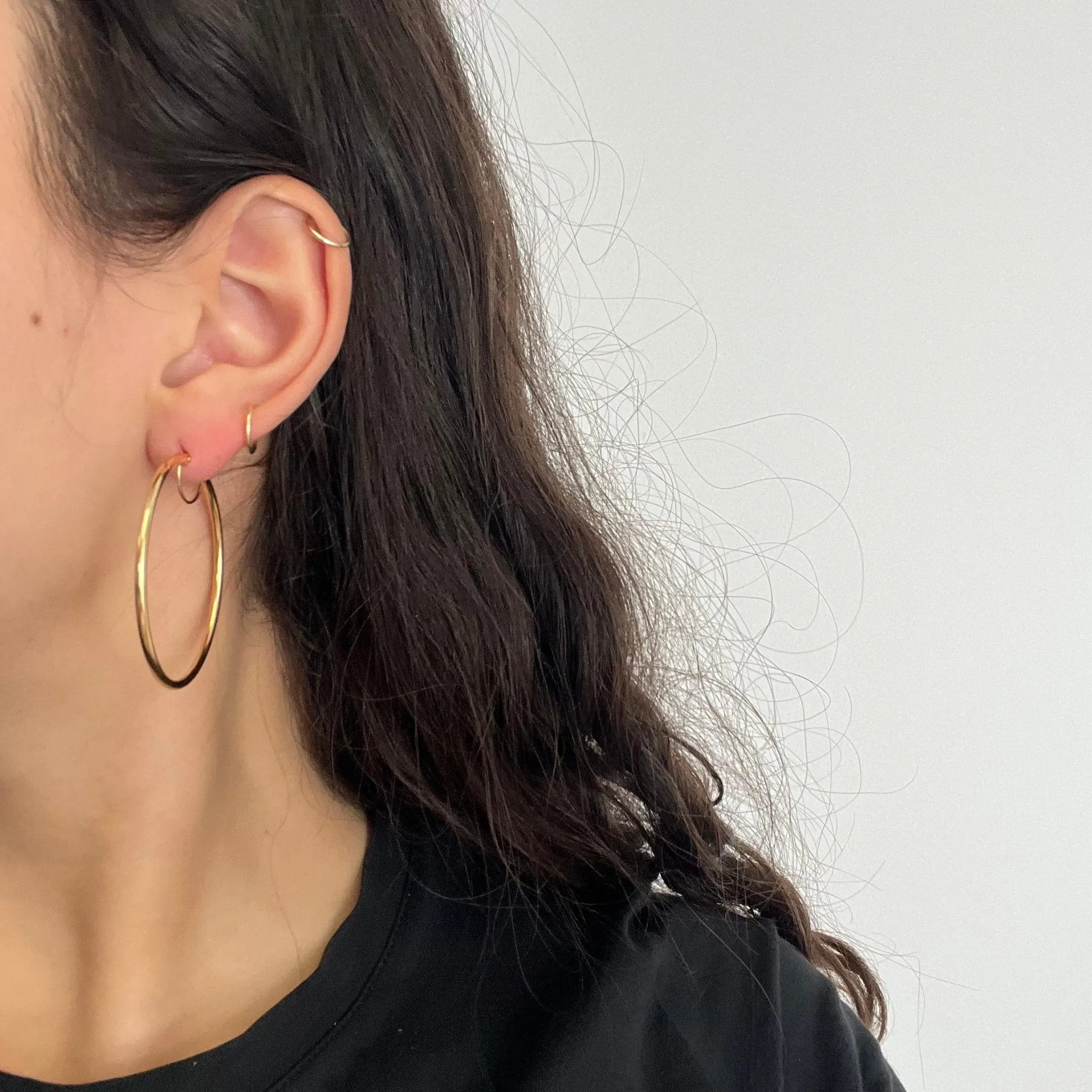 Vintage Large Hoop Earrings, Italian