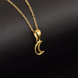 Vintage Necklace For Gift 925 Sterling Silver Crescent Moon Pendant Jewelry
