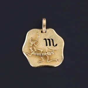 Vintage Scorpio Zodiac Pendant of 18k Gold