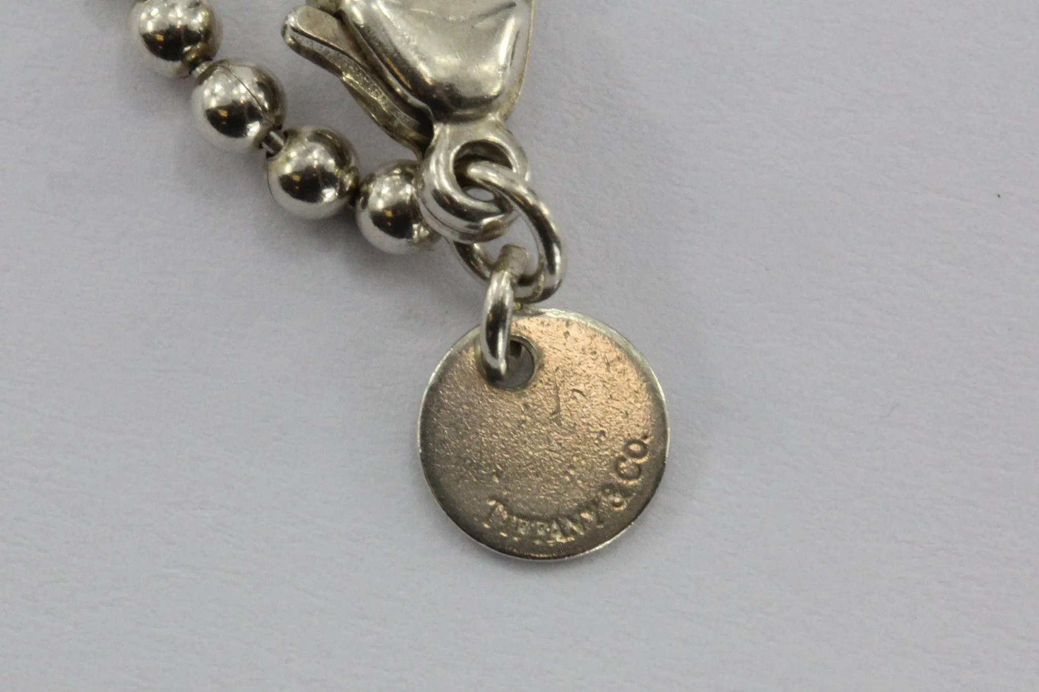 Vintage Tiffany & Co Sterling Silver & 18K Gold Heart Pendant & Necklace