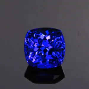 Violet Blue Square Cushion Tanzanite Gemstone 3.23 Carats