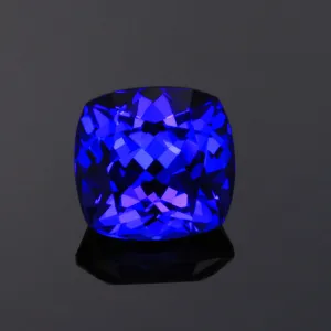 Violet Blue Square Cushion Tanzanite Gemstone 6.18 Carats