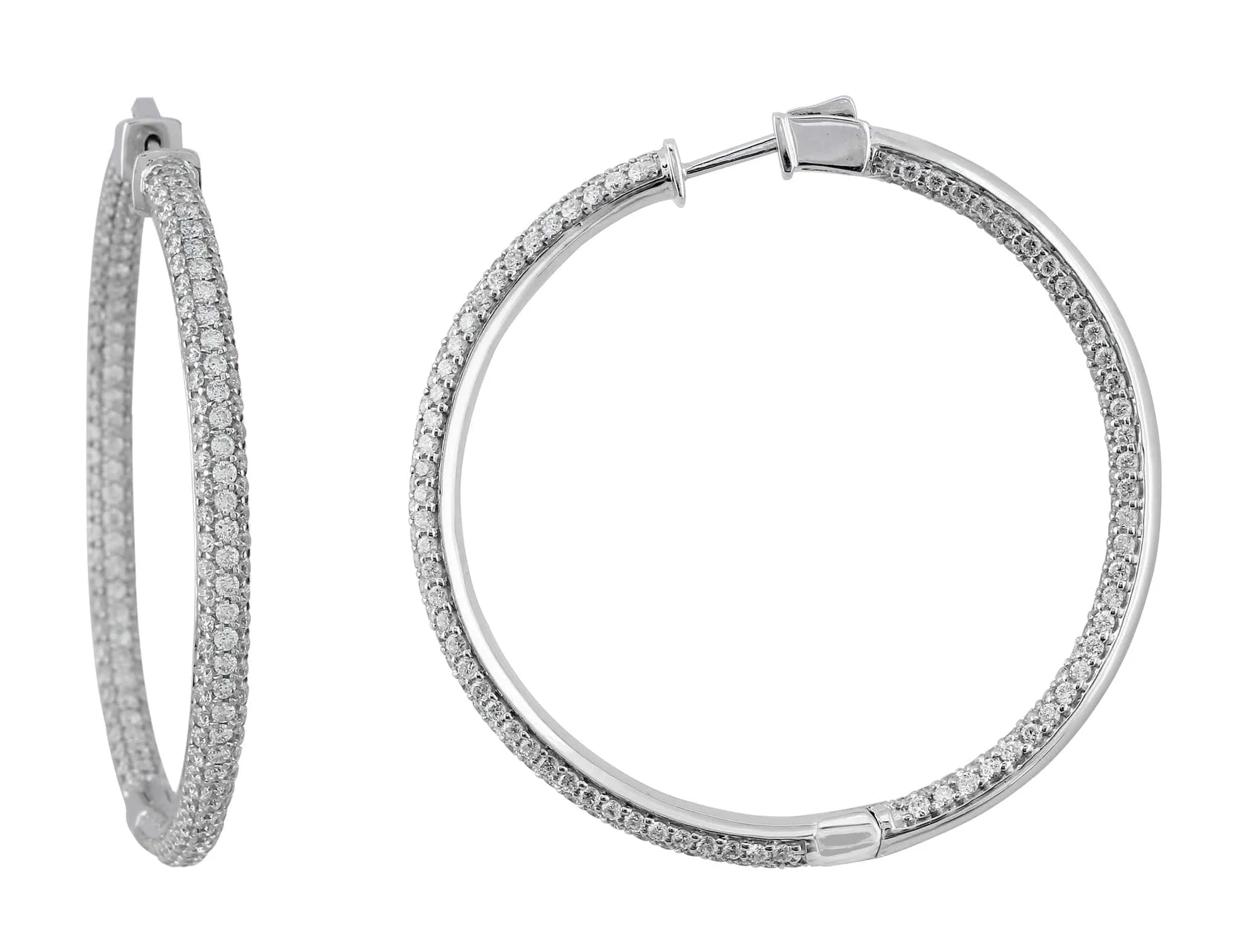 White Gold Diamond Hoop Earrings