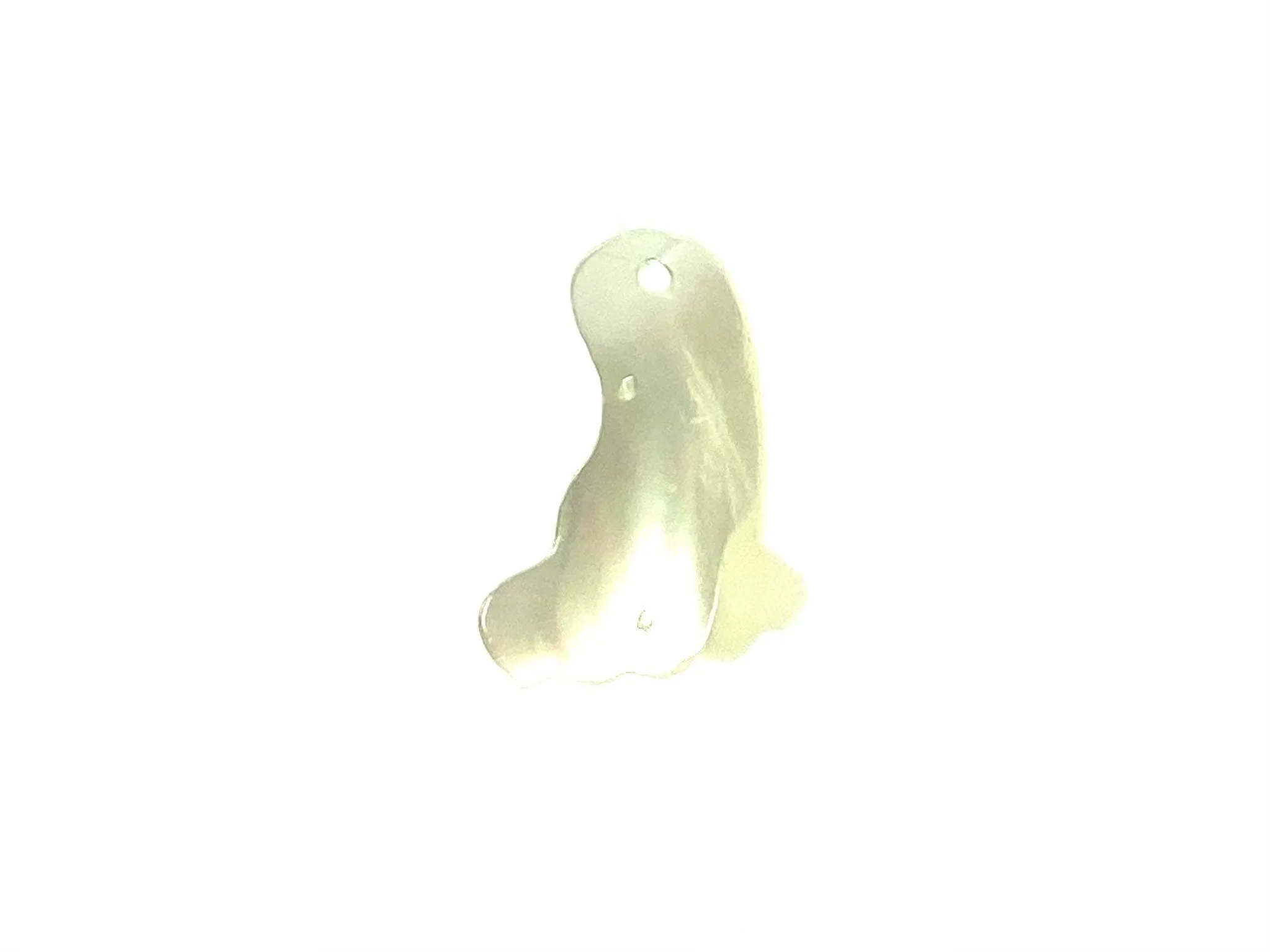 White South Sea Mother Of Pearl Foot Print Bead, Sku#M464