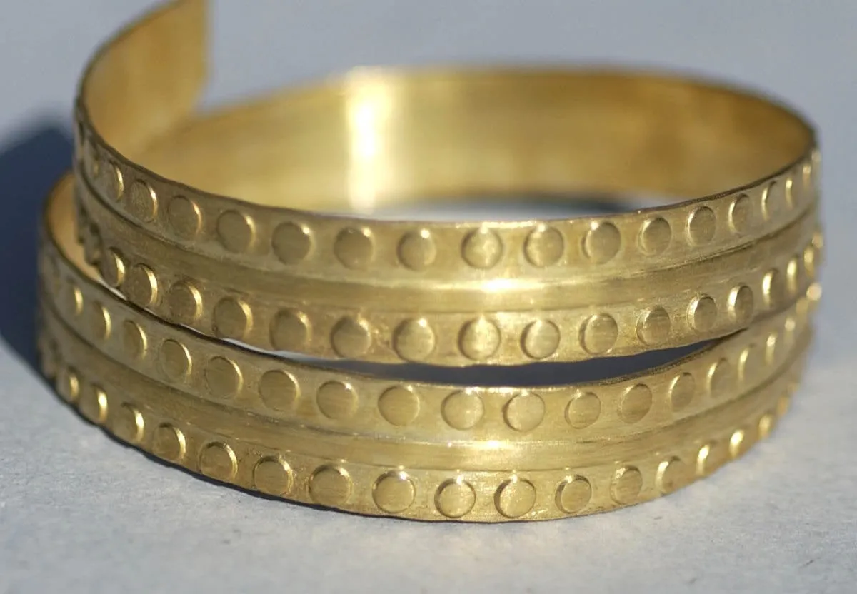 Wide ring strip for making jewelry 10.5mm Double Dots textured cane - blank bracelet wire