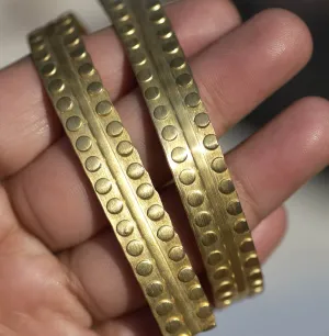 Wide ring strip for making jewelry 10.5mm Double Dots textured cane - blank bracelet wire